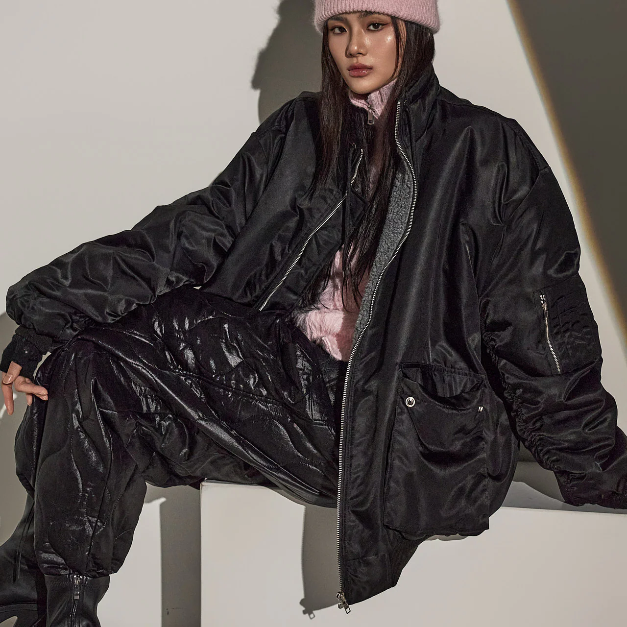 J2582 Bouclé Bomber Jacket - Image 2