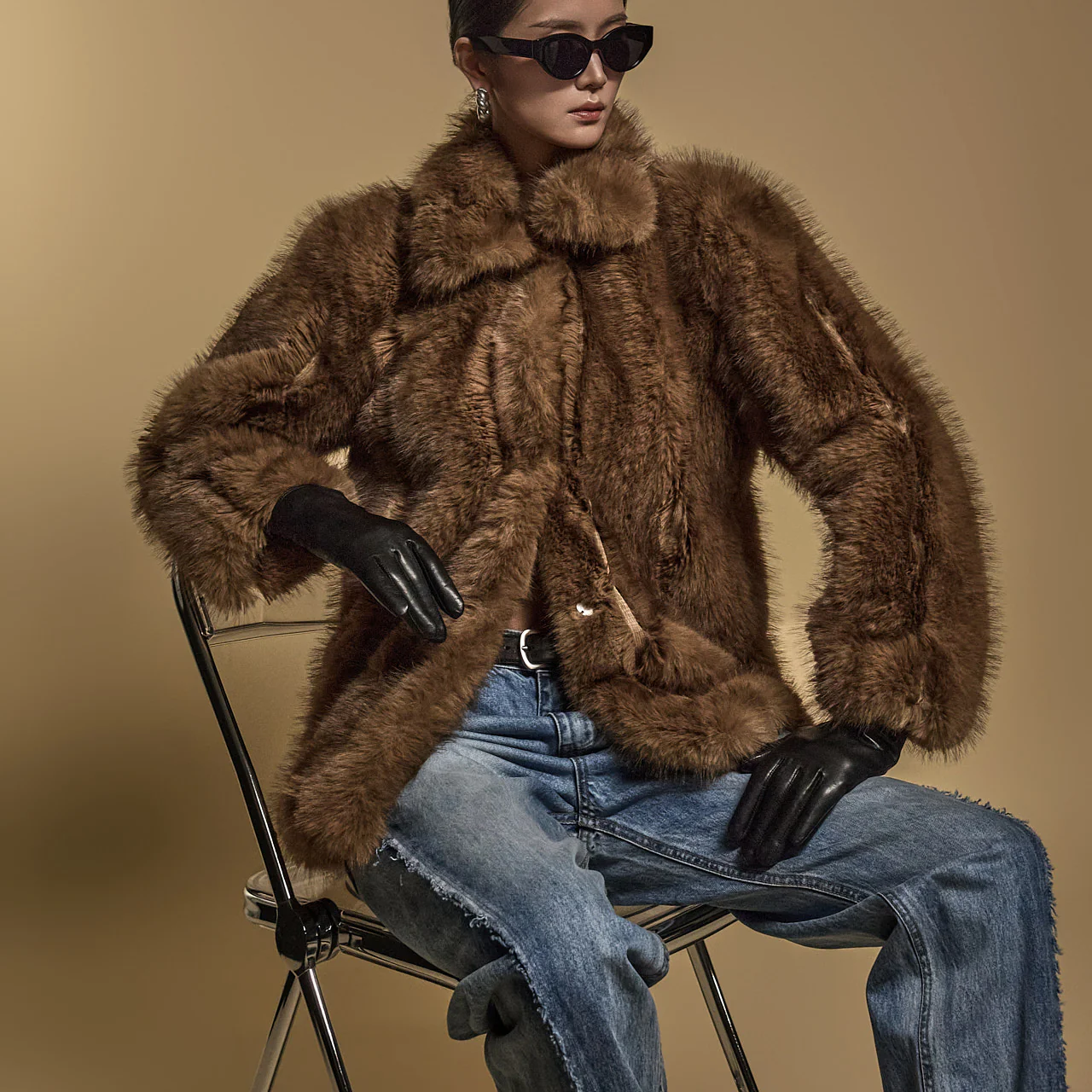 J2611 Faux Fur Coat - Image 2