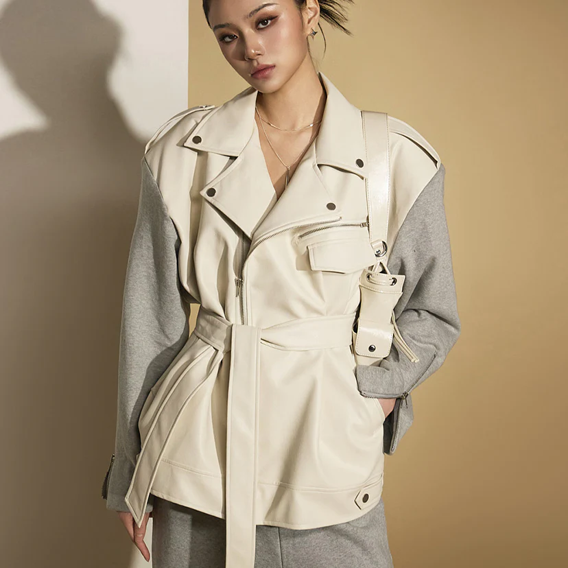 J2613 Leather Jacket With Strap - Image 2