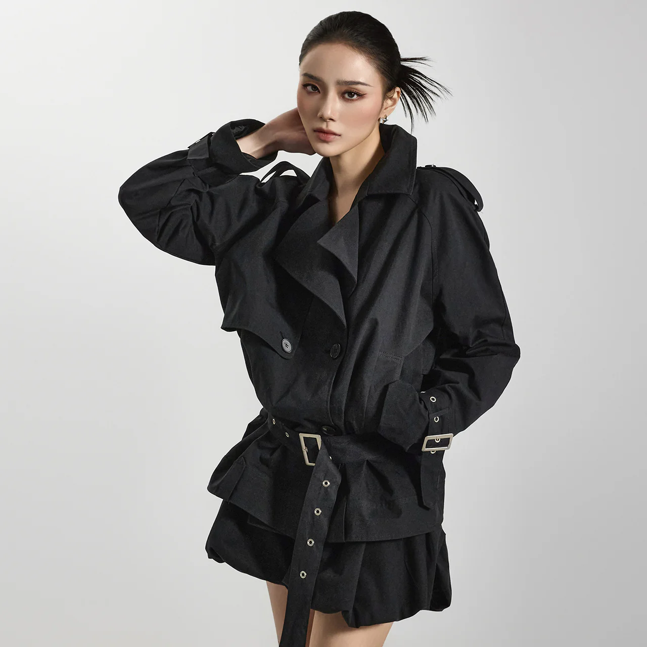 J2665 Trench Coat with Belt - Image 2