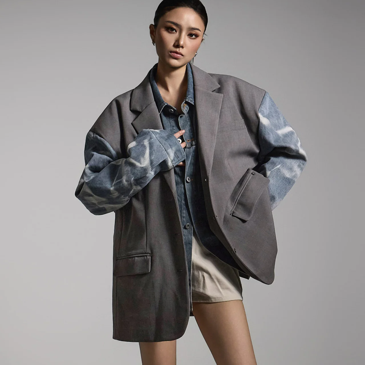 J2712 Denim Sleeve Jacket - Image 2