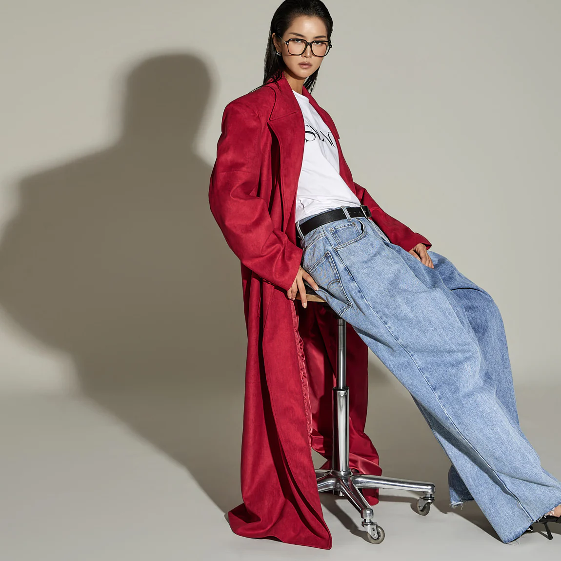 J2876 Suede Long Coat - Image 2