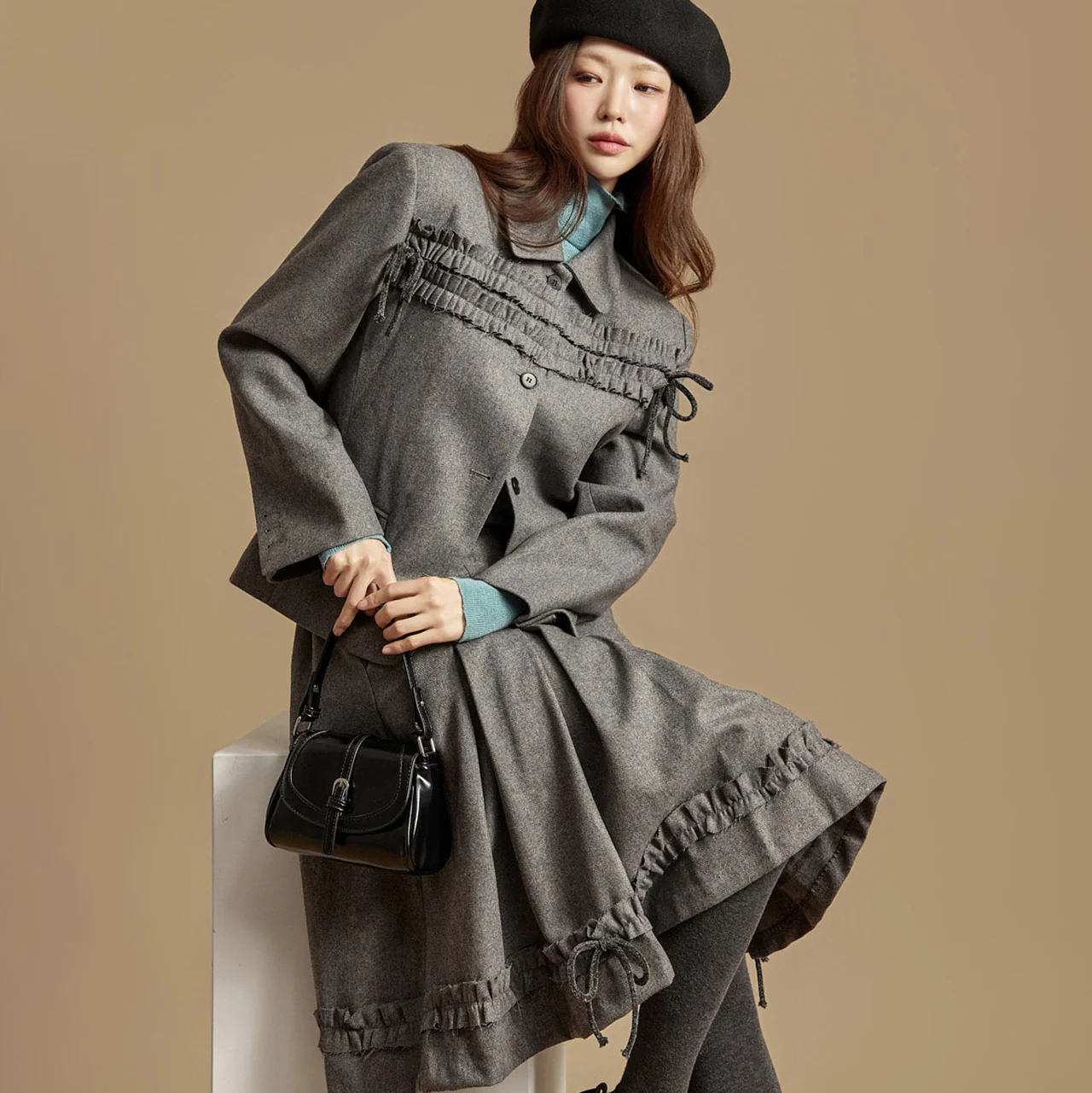 J2940 Frill Wool Jacket - Image 2