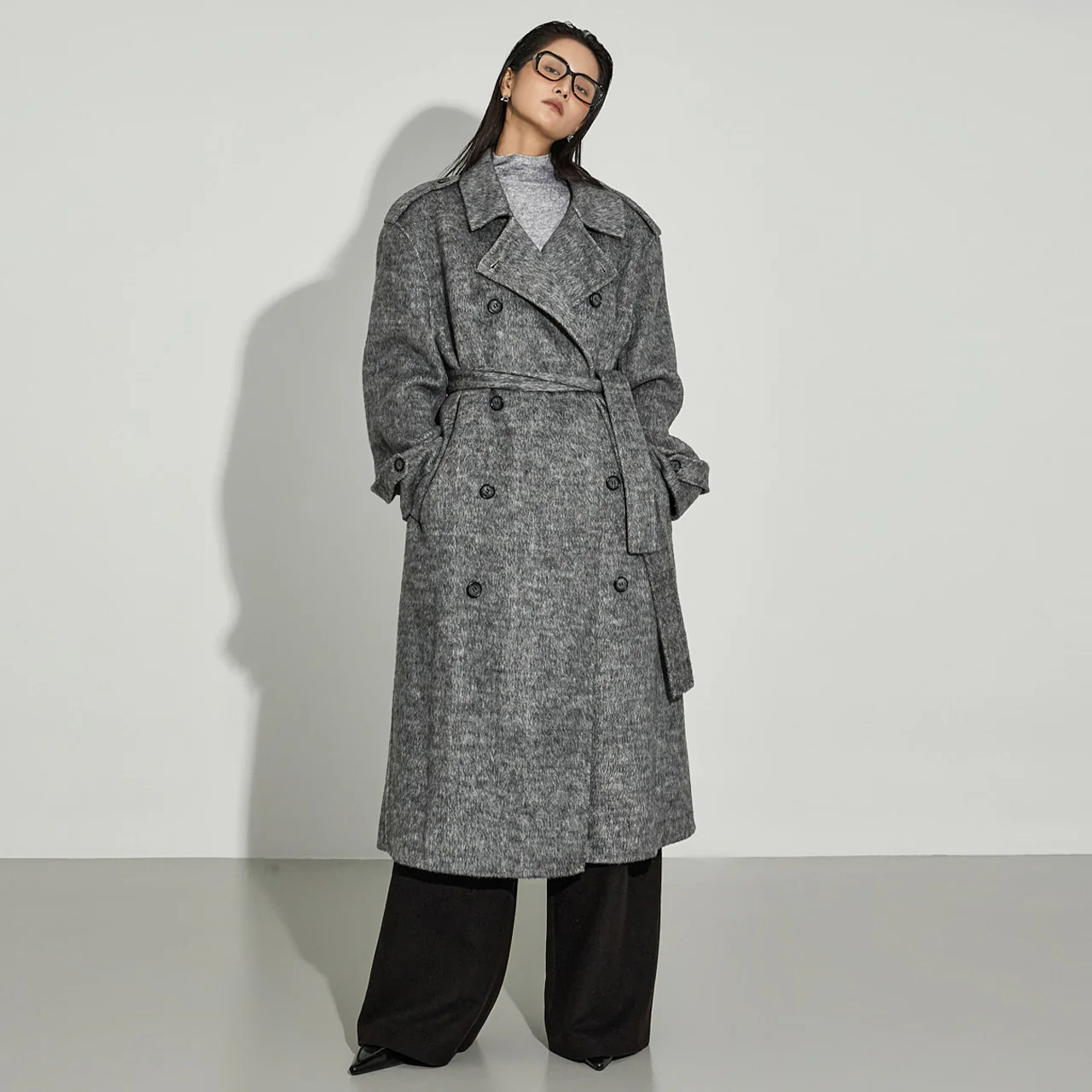 J2954 Wool Coat with Belt - Image 2