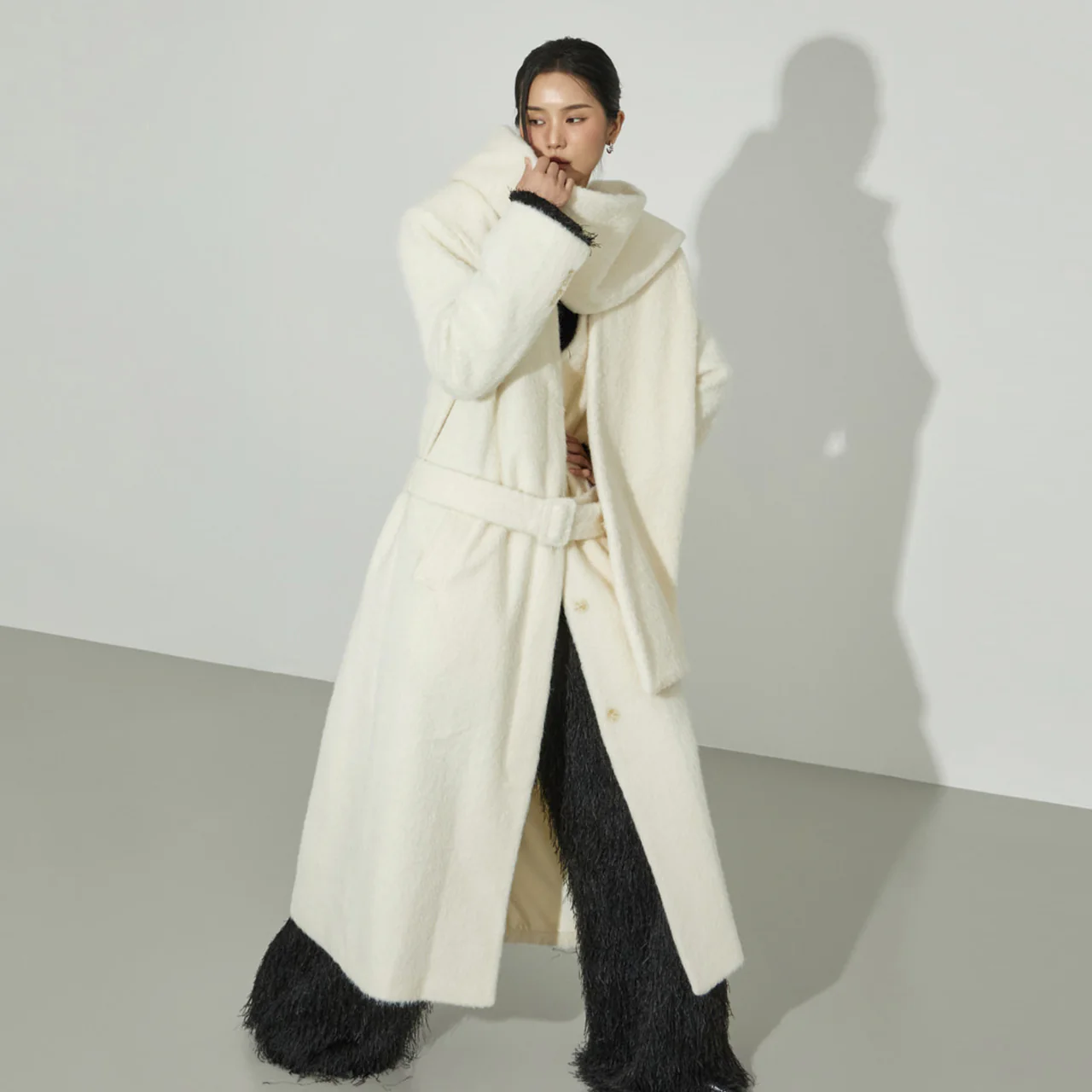 J2981 Hooded Coat with Strap - Image 2