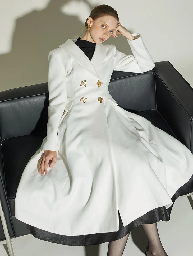 J3009 Collar Flare Coat