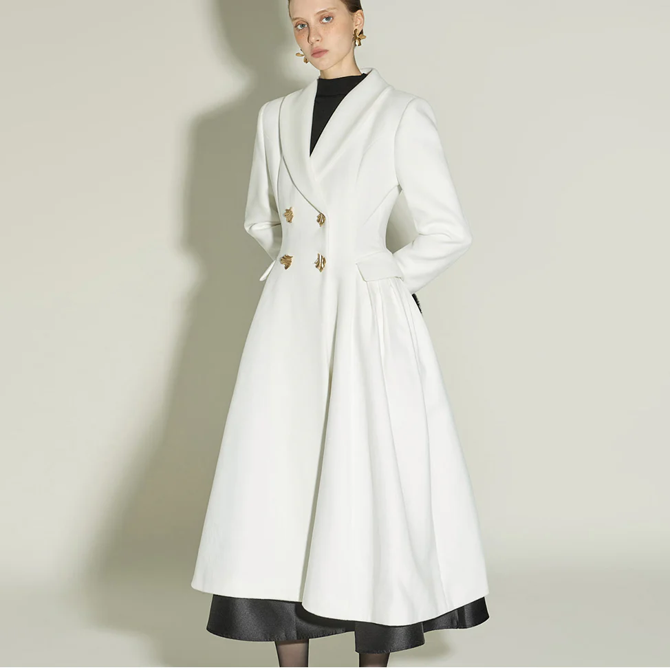 J3009 Collar Flare Coat - Image 2