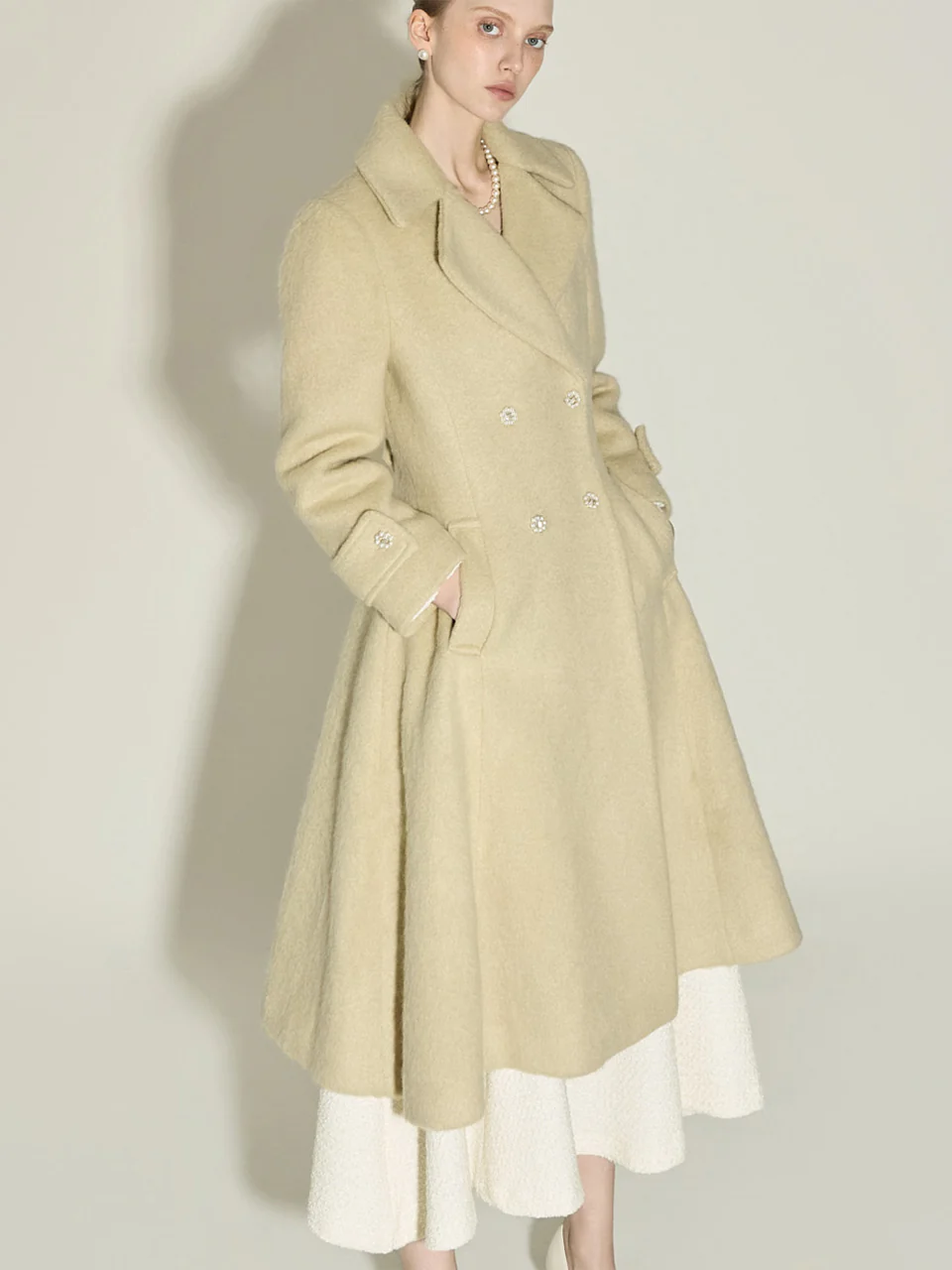 J3044 Flared Wool Coat