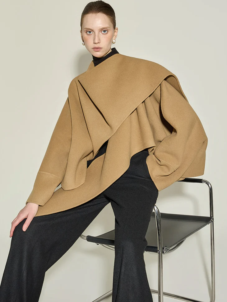 J3075 Handmade Uneven Wool Coat