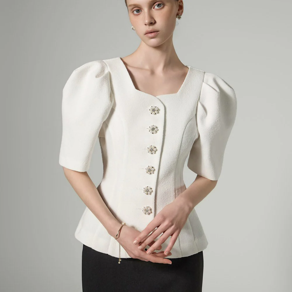 J3117 Button Puff Jacket - Image 2
