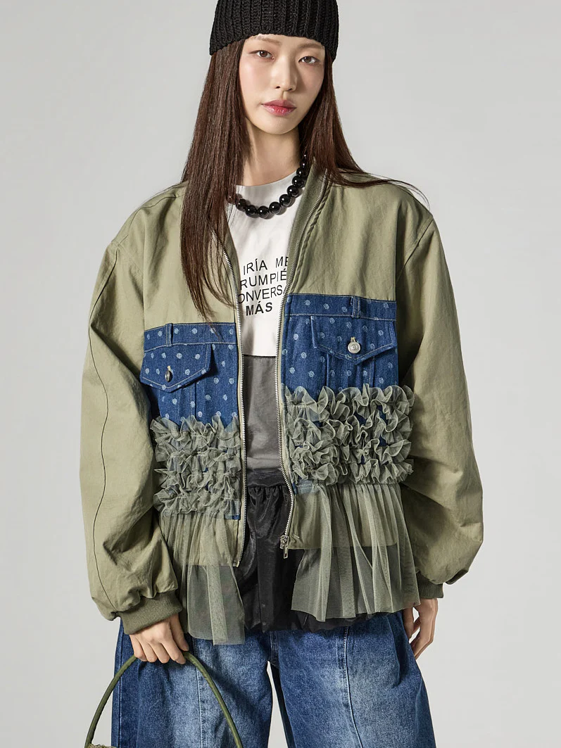 J3121 Tulle Layered Jacket