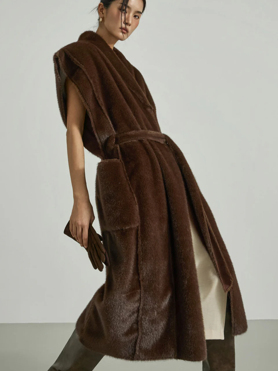 J9348 Fur Vest with Strap