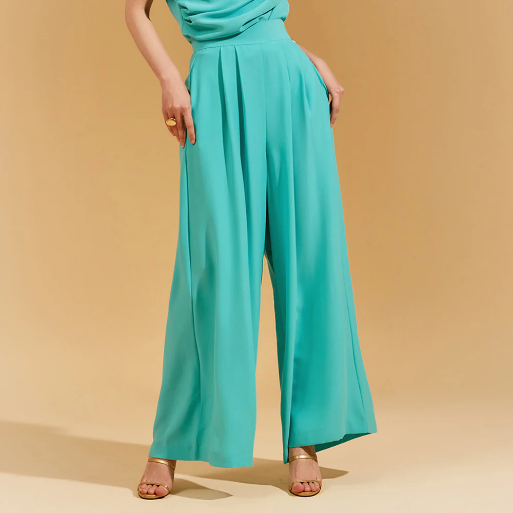 P2872 High Waist Pintuck Wide Slacks - Image 2