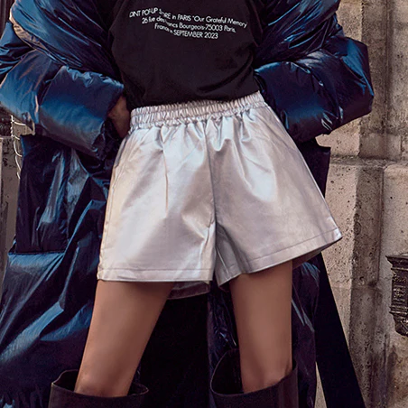 P2965 Leather Shorts - Image 2