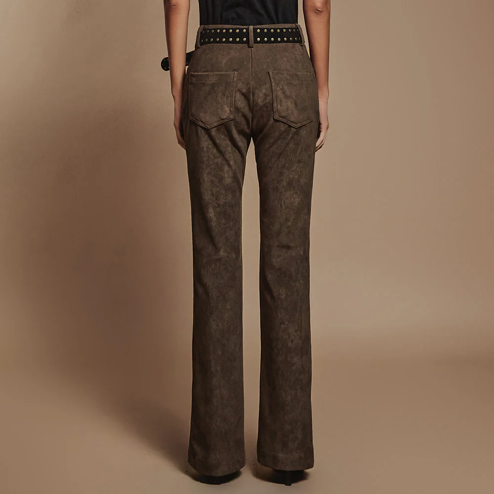 P3287 Suede Flared Pants - Image 2