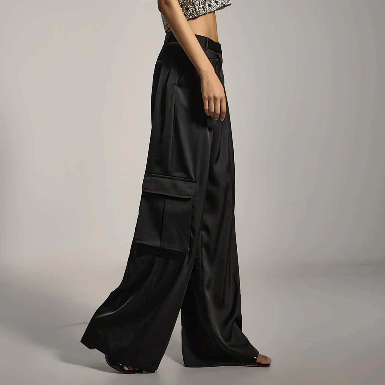 P3492 Satin Cargo Slacks - Image 2
