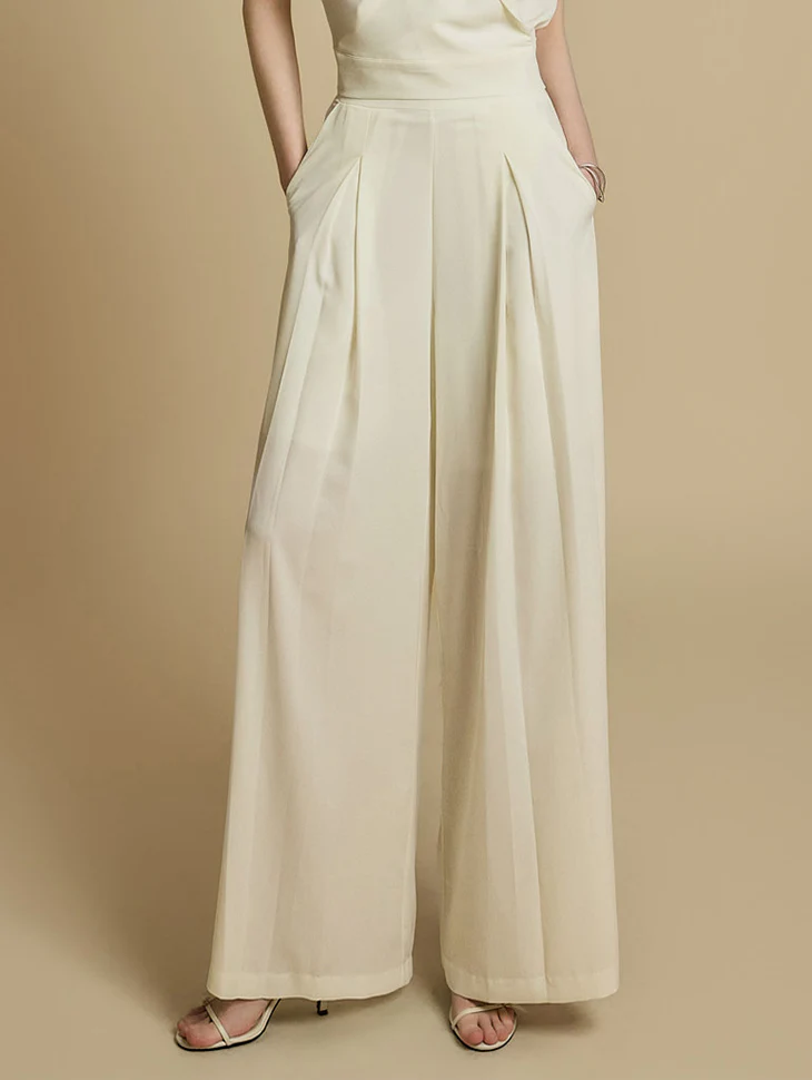 P3510 Pintuck Wide Slacks