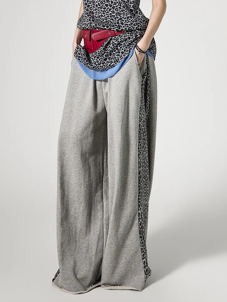 P3758 Leopard Contrast Sweat Pants