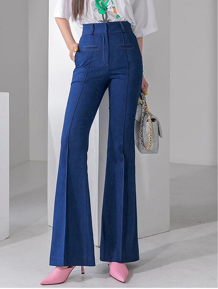 PJ438 High Waist Long Flared Jeans