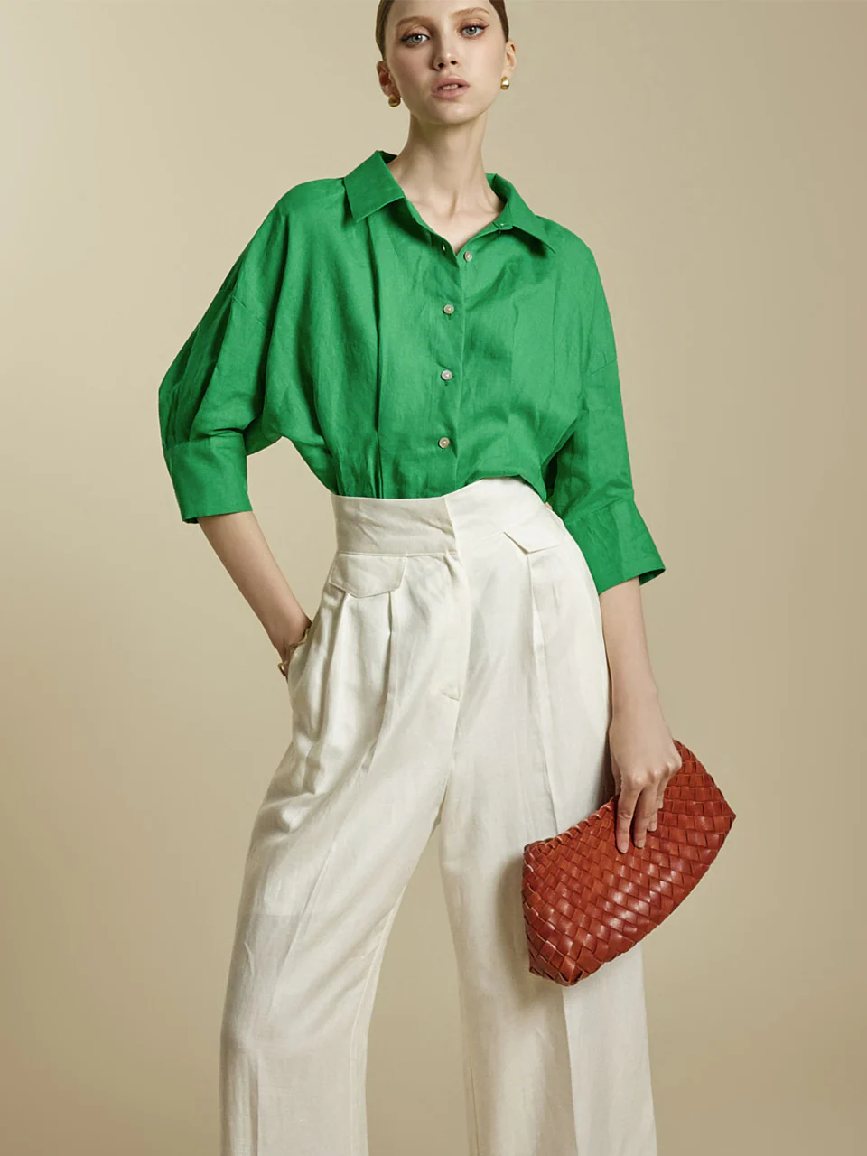 S384 Linen Collar Shirt