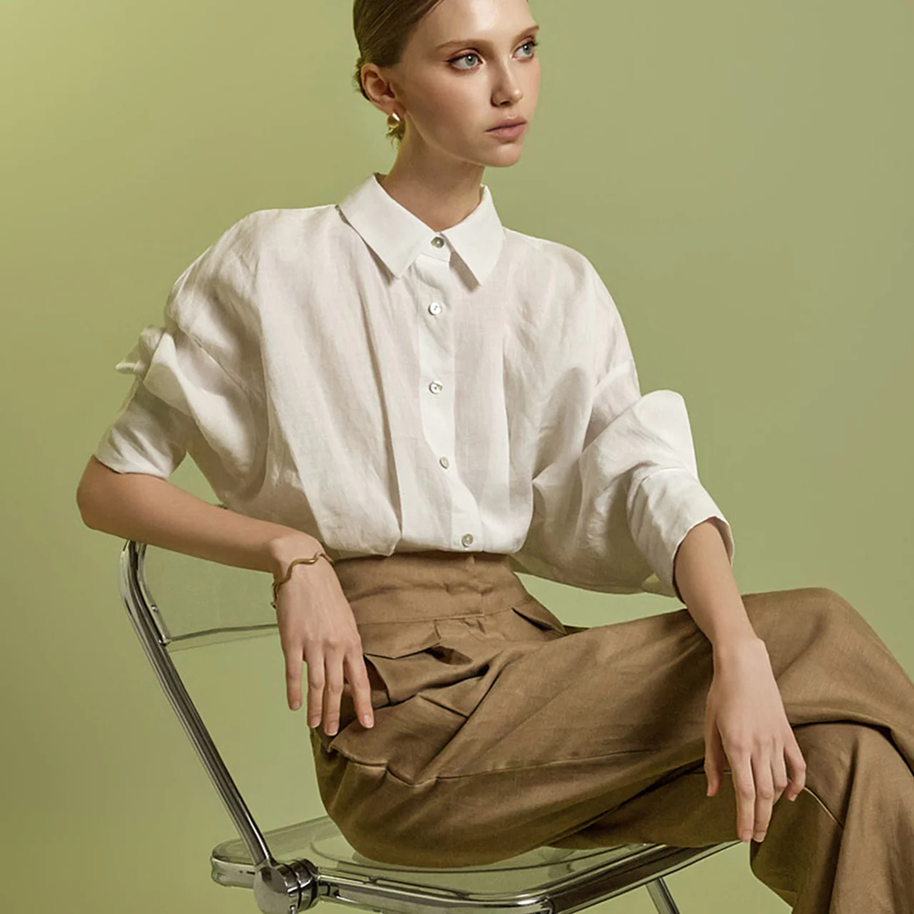 S384 Linen Collar Shirt - Image 2