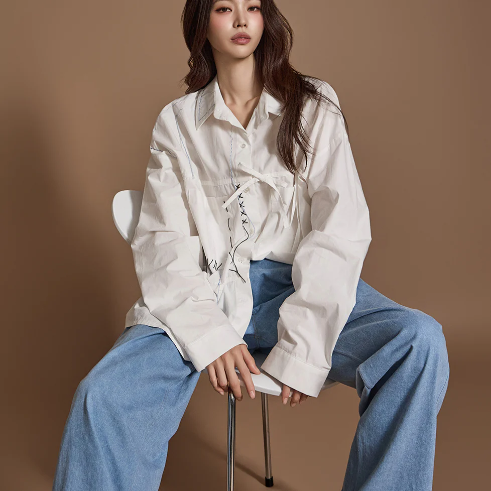 S684 Stitch Ribbon Shirt - Image 2