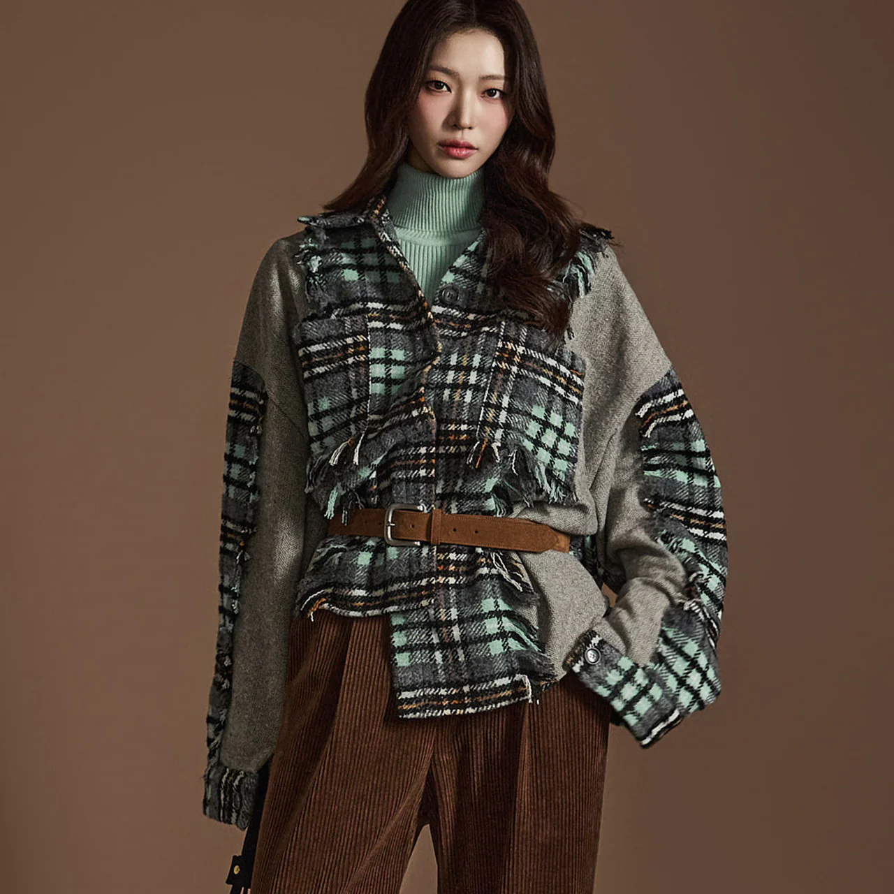 S706 Herringbone Plaid Shirt - Image 2