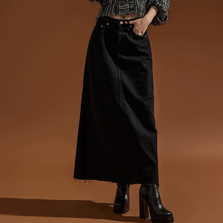 SK2530 A-Line Denim Skirt - Image 2