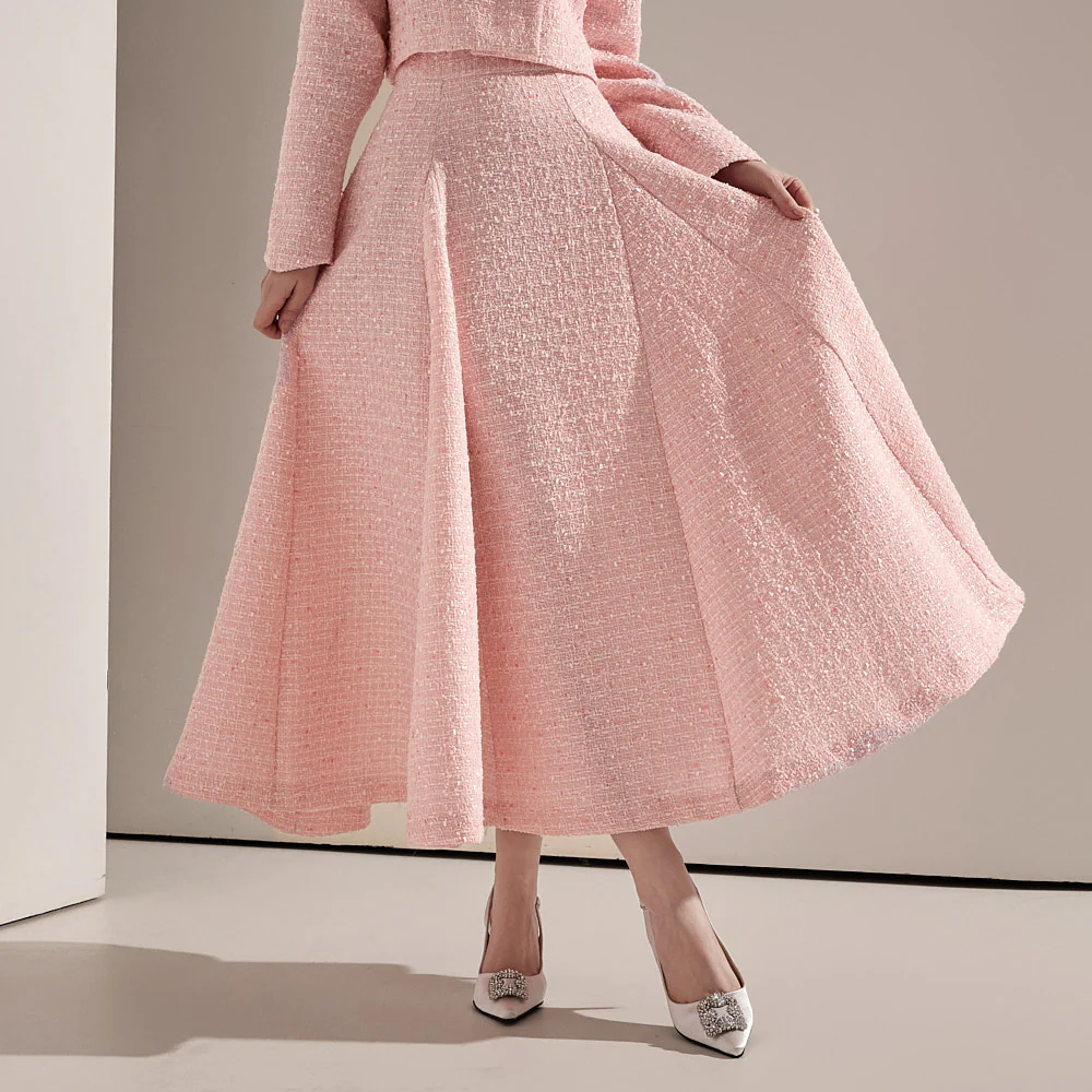 SK2671 Tweed Flare Midi Skirt - Image 2