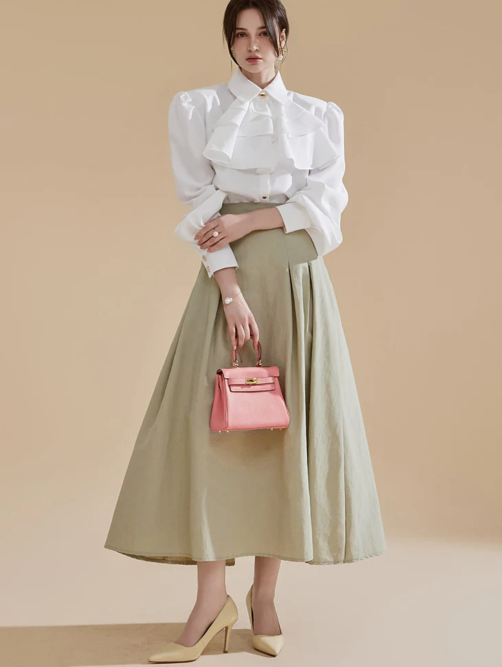 SK2673 Pintuck Flared Skirt
