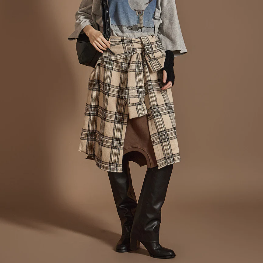 SK2857 Fleece-lined Layered Skirt - Image 2