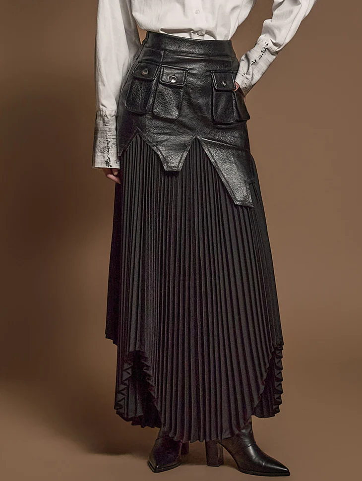 SK2882 Leather Plaid Skirt*Addtional L Size Version*