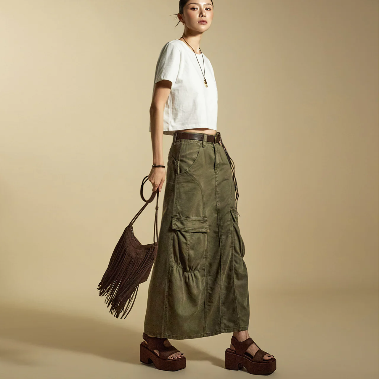 SK3025 Skirt with Belt - Image 2