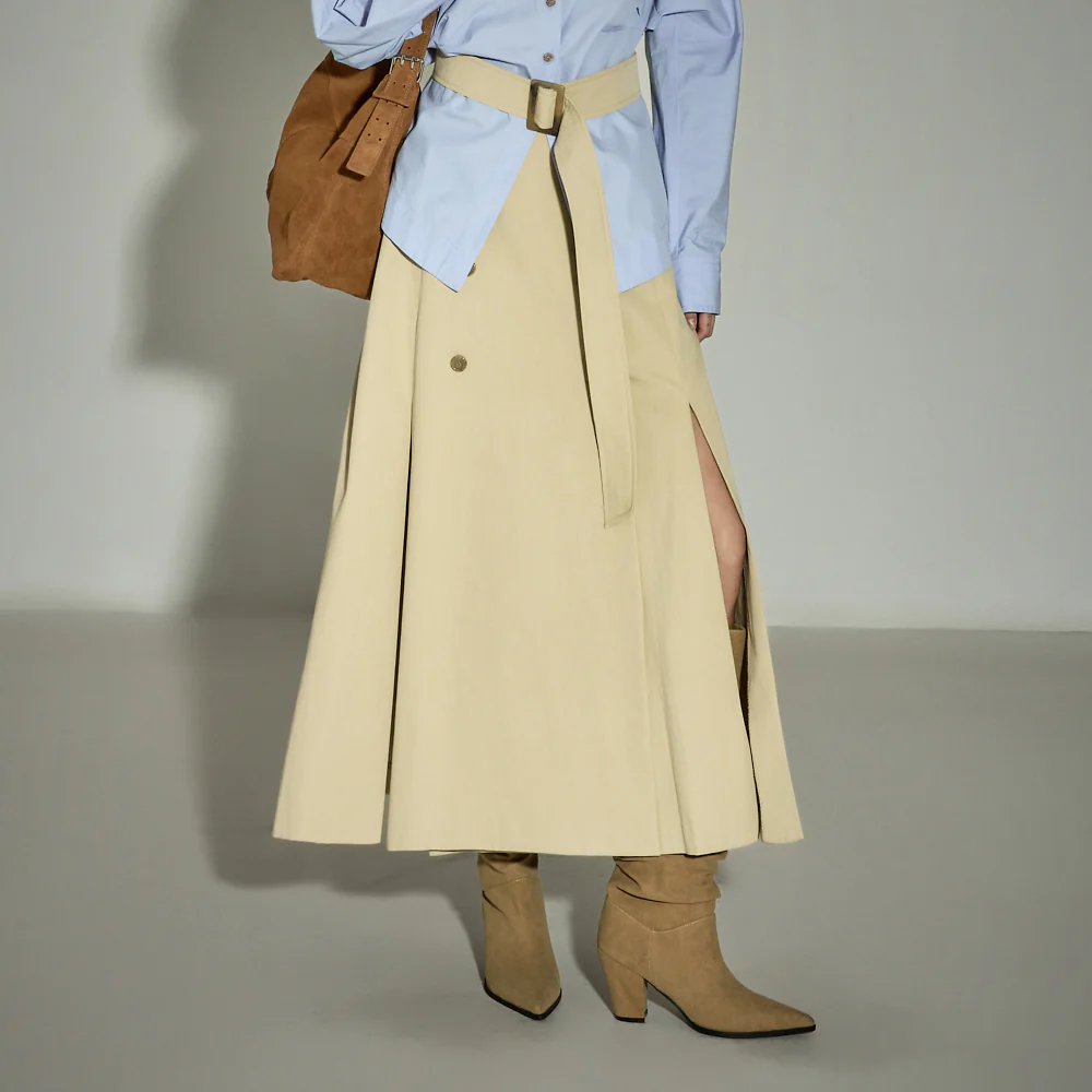 SK3053 Trench Skirt with Belt - Image 2