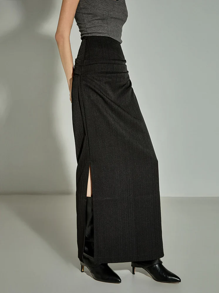 SK3056 Shirring Maxi Skirt
