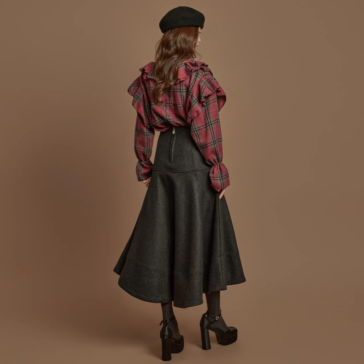 SK9299 Flared Wool Skirt - Image 2