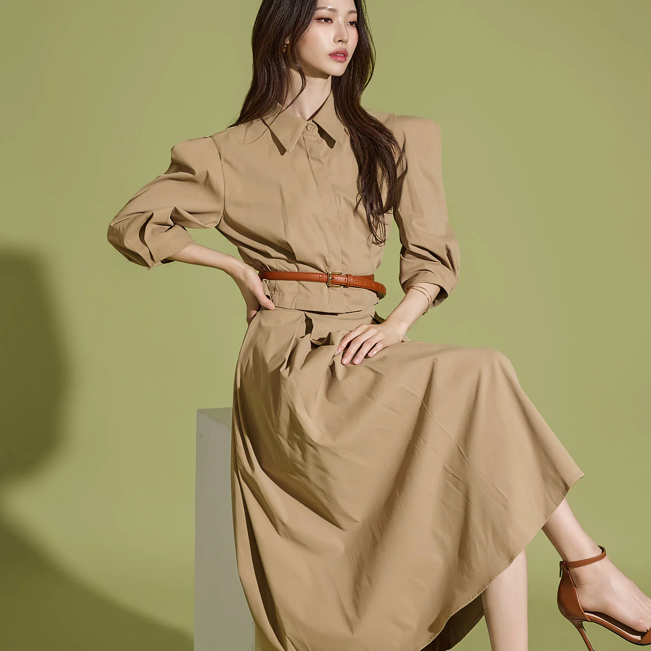 TP1927 Puff Sleeve Shirt and Skirt Set - Image 2