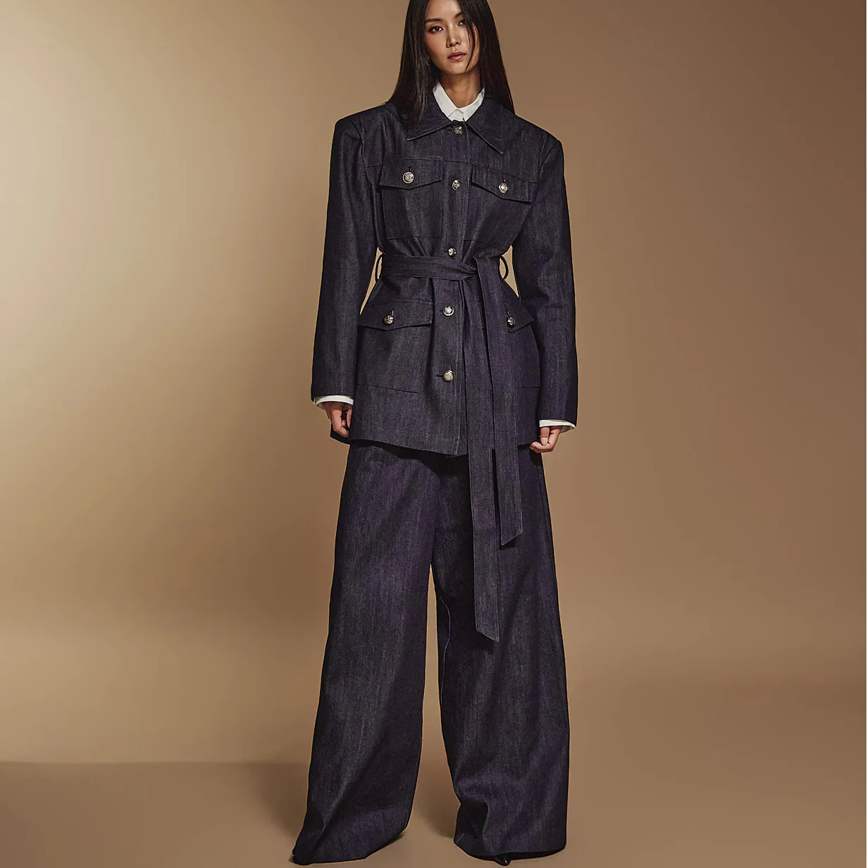 TP1940 Denim Jacket and Slacks Set - Image 2