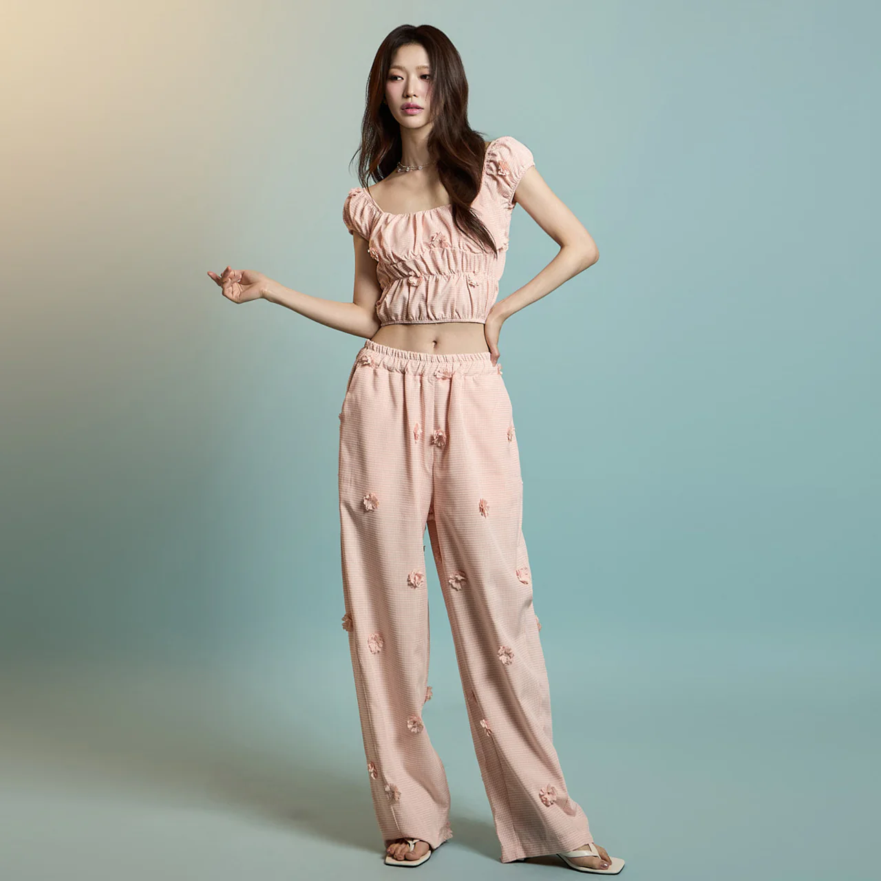 TP2173 Plaid Top and Pants Set - Image 2