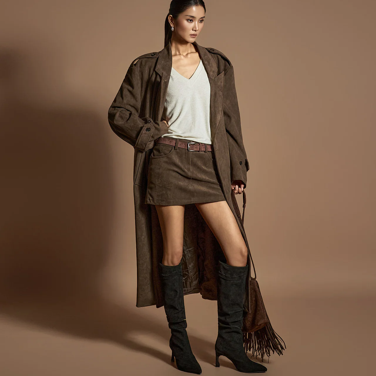 TP2230 Trench Coat and Skirt Set - Image 2