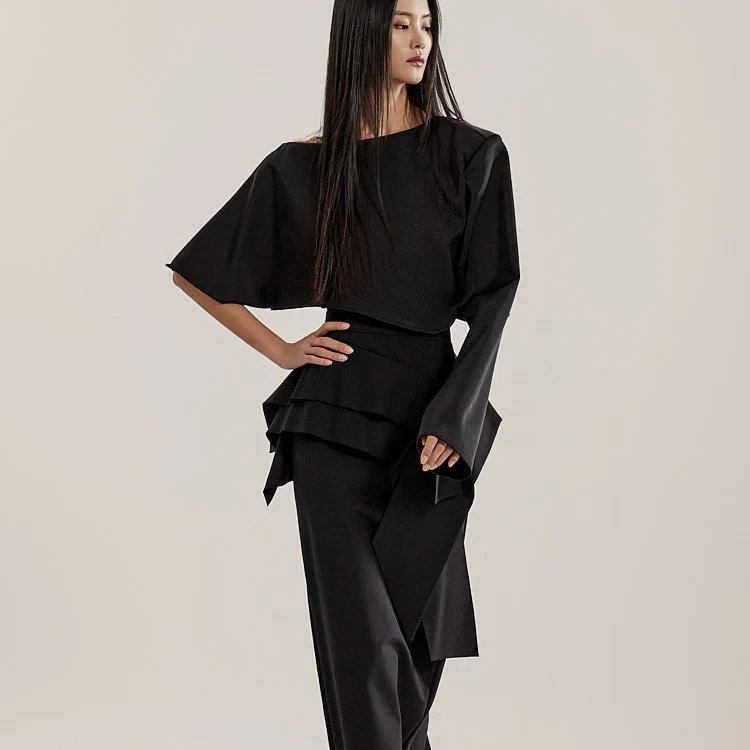 TP9123 Asymmetrical Blouse Two-Piece - Image 2