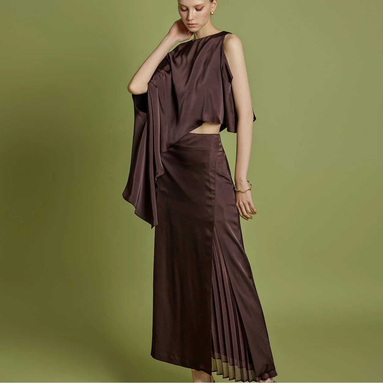 TP9173 Asymmetric Blouse and Skirt Set - Image 2